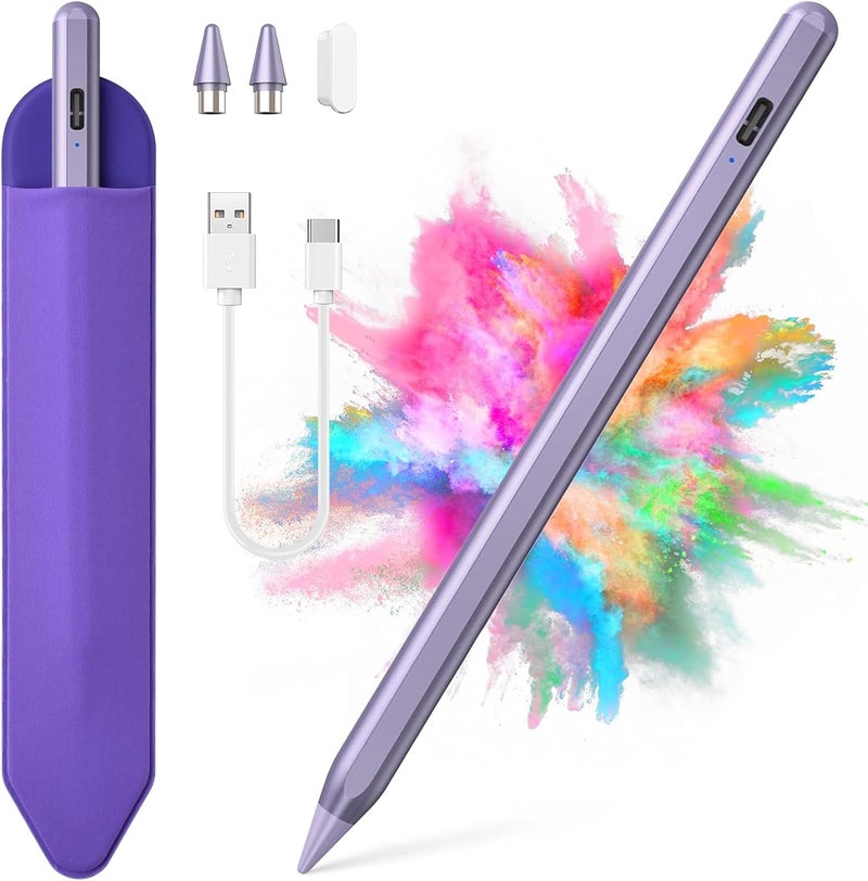 COO Stylus Pen for iOS&Android Touch Screens, Active Pencil for Samsung, Smart Digital Stylus Pens for Lenovo/Huawei/Vivo/Mi and Other Tablets, iPhone/Google Pixel Smart Phones Drawing&Writing (Purple) - Image 1